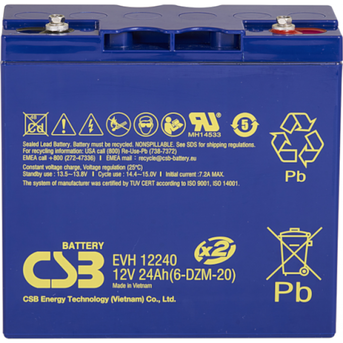 EVH 12240 Аккумуляторная батарея CSB BATTERY 7,5 ABS (акрило-бутадиен-стирол) EVH-12240