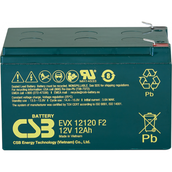EVX 12120 Аккумуляторная батарея CSB BATTERY 3,83 ABS (акрило-бутадиен-стирол)