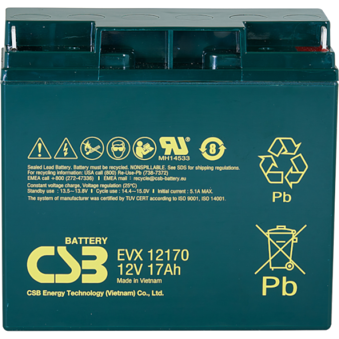 EVX 12170 Аккумуляторная батарея CSB BATTERY 5,67 ABS (акрило-бутадиен-стирол) EVX-12170