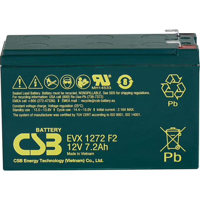 EVX 1272 Аккумуляторная батарея CSB BATTERY 2,55 ABS (акрило-бутадиен-стирол) EVX-1272