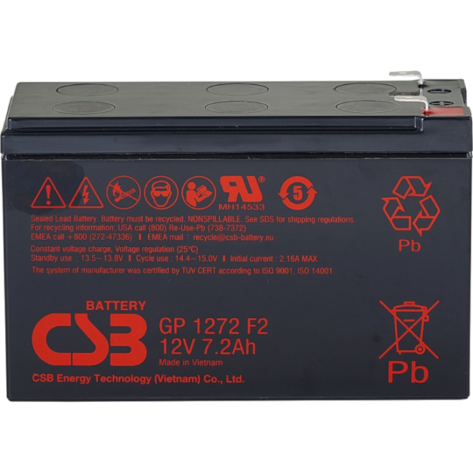 GP 1272 F2 Аккумуляторная батарея CSB BATTERY 2,4 ABS (акрило-бутадиен-стирол) GP-1272-F2