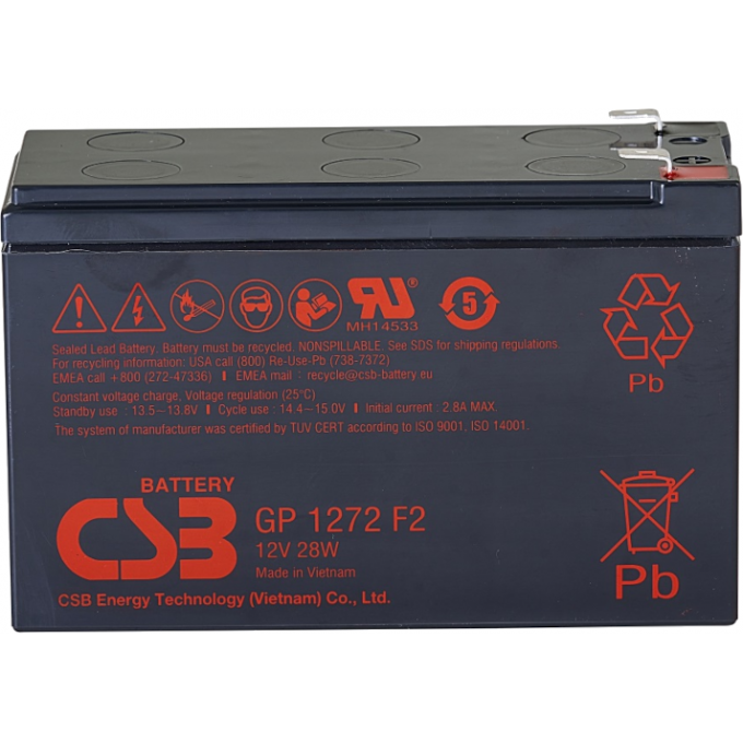 GP 1272(28W) Аккумуляторная батарея CSB BATTERY 2,1 ABS (акрило-бутадиен-стирол) GP-1272(28W)