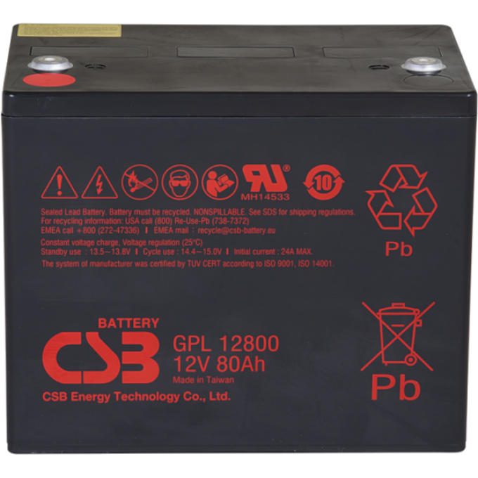 GPL 12800 Аккумуляторная батарея CSB BATTERY 25,6 ABS (акрило-бутадиен-стирол) GPL-12800