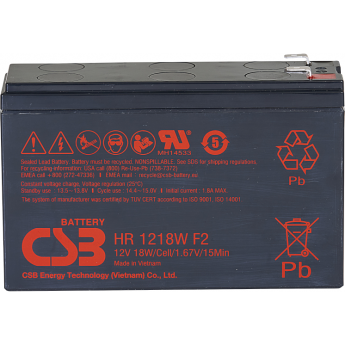 HR 1218W Аккумуляторная батарея CSB BATTERY 1,53 ABS (акрило-бутадиен-стирол)