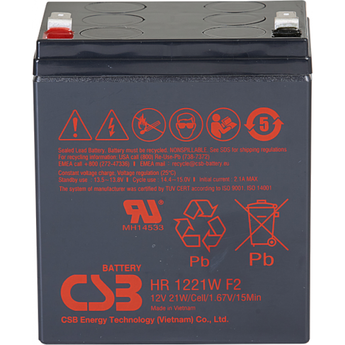 HR 1221W Аккумуляторная батарея CSB BATTERY 1.8 ABS (акрило-бутадиен-стирол) HR-1221W