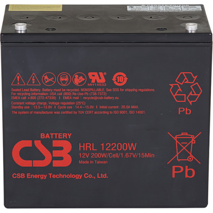 HRL 12200W Аккумуляторная батарея CSB BATTERY 17,3 138,4x206,3x228 HRL-12200W