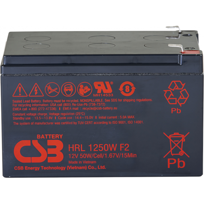 HRL 1250W Аккумуляторная батарея CSB BATTERY 3.9 98x100.3x151 HRL-1250W