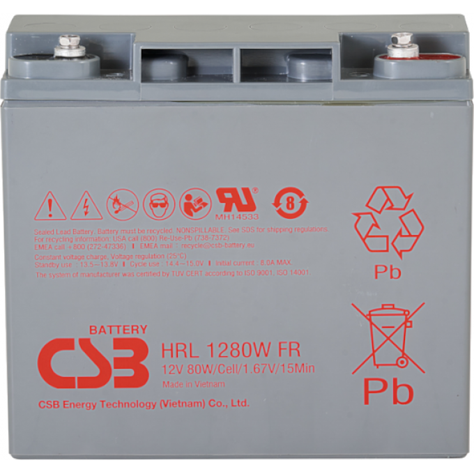 HRL 1280W Аккумуляторная батарея CSB BATTERY 6,6 76x165x181 HRL-1280W